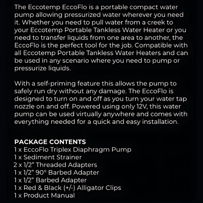 EccoFlo 12 Volt Water Pump